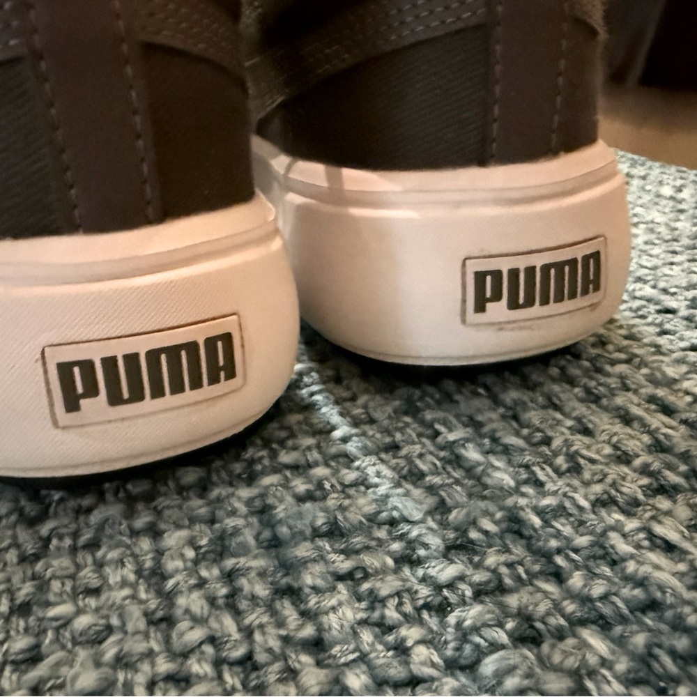 Puma Kaia Mid Platform Gray Sneaker With White Rubber Sole Women Sz 7 - Picture 4 of 11